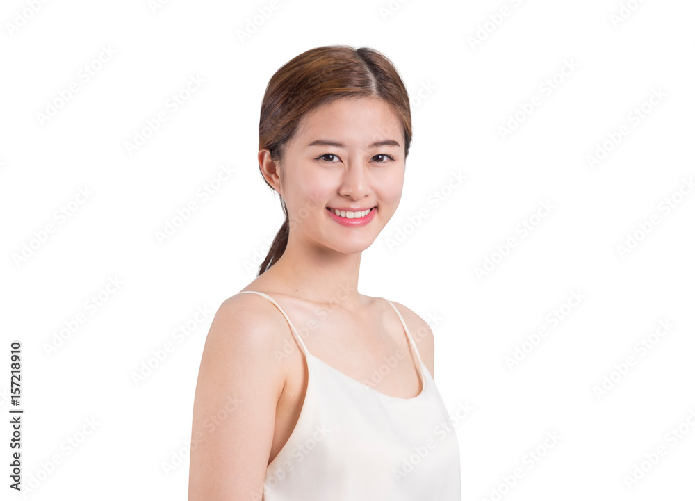Asian woman skin care image on isolate background Asian woman skin care image on isolate background