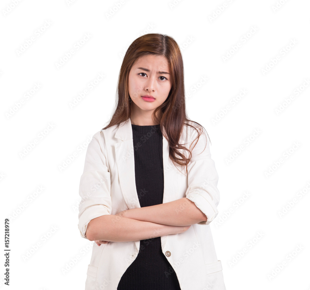 Asian women bad feeling isolate background Asian women bad feeling isolate background