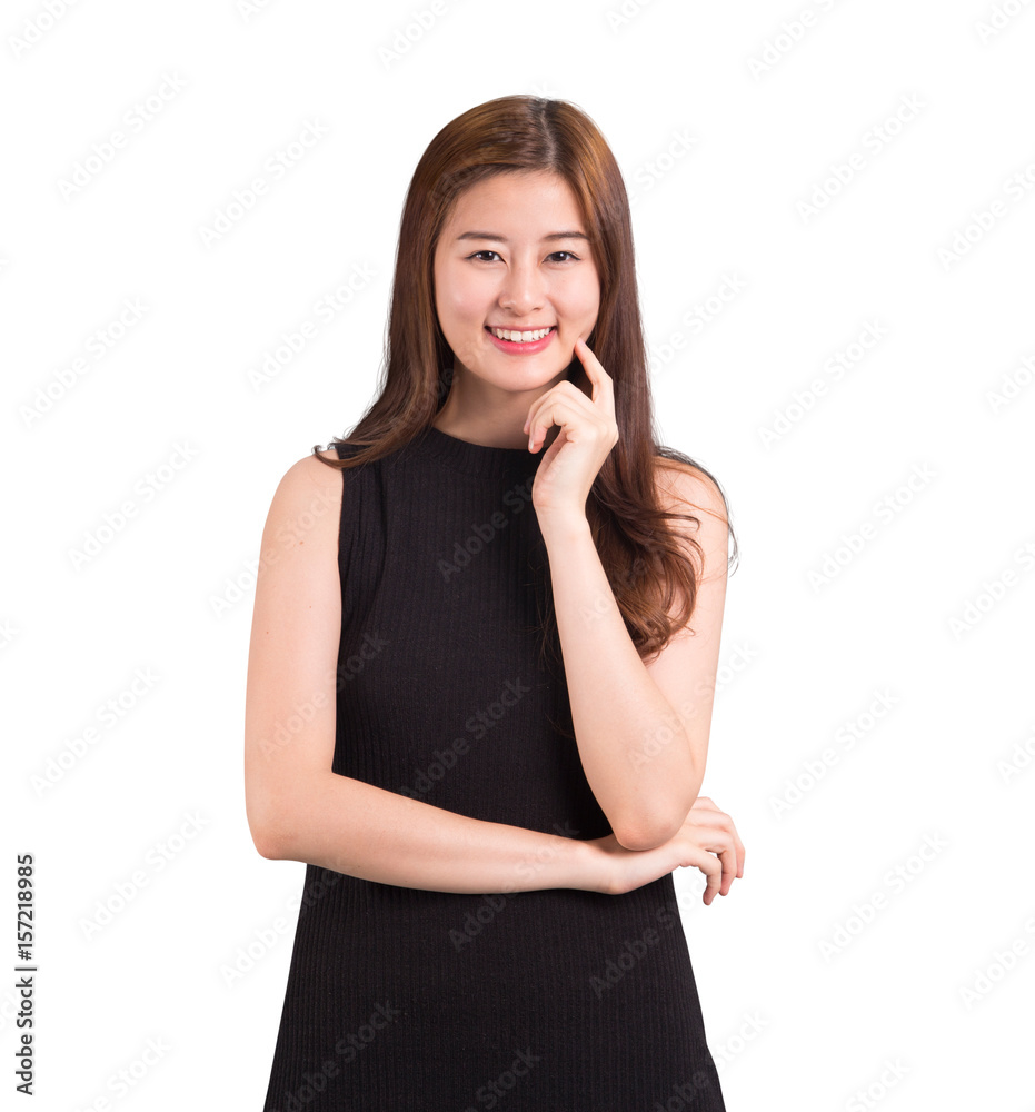Woman standing with isolated background. Woman standing with isolated background.