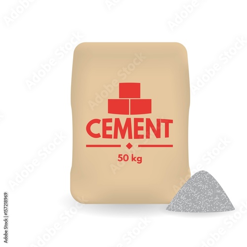 Paper sacks or Bags of Cement. Vector illustration.