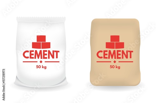 Paper sacks or Bags of Cement. Vector illustration.
