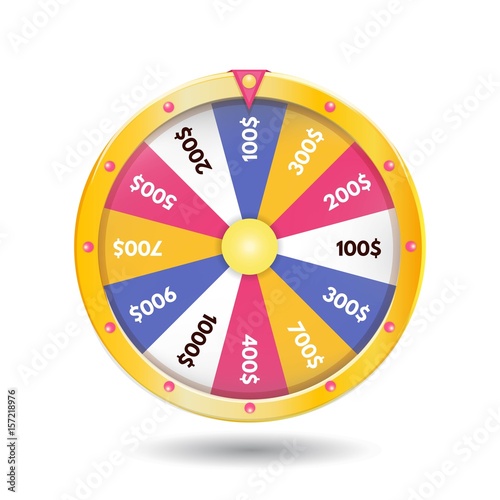 Colorful Realistic fortune wheel icon. Vector illustration.