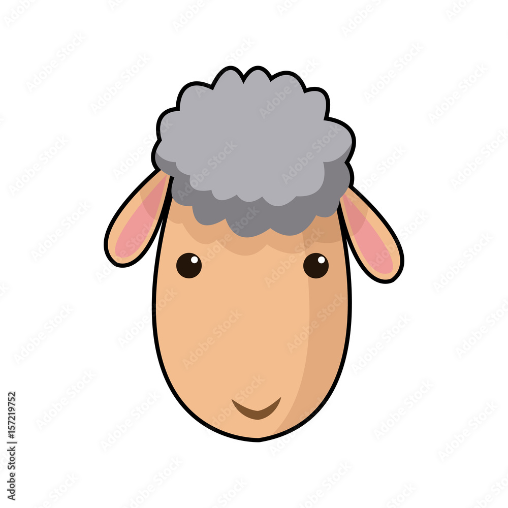 sheep face manger animal cartoon image vector illustration sheep face manger animal cartoon image vector illustration