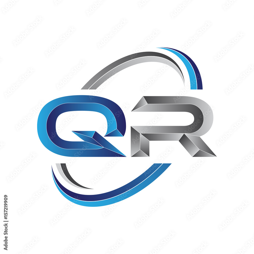 Simple initial letter logo modern swoosh QR Simple initial letter logo modern swoosh QR