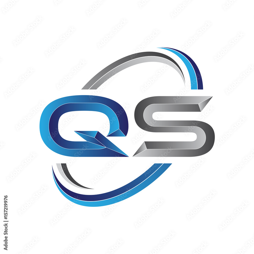 Simple initial letter logo modern swoosh QS Simple initial letter logo modern swoosh QS
