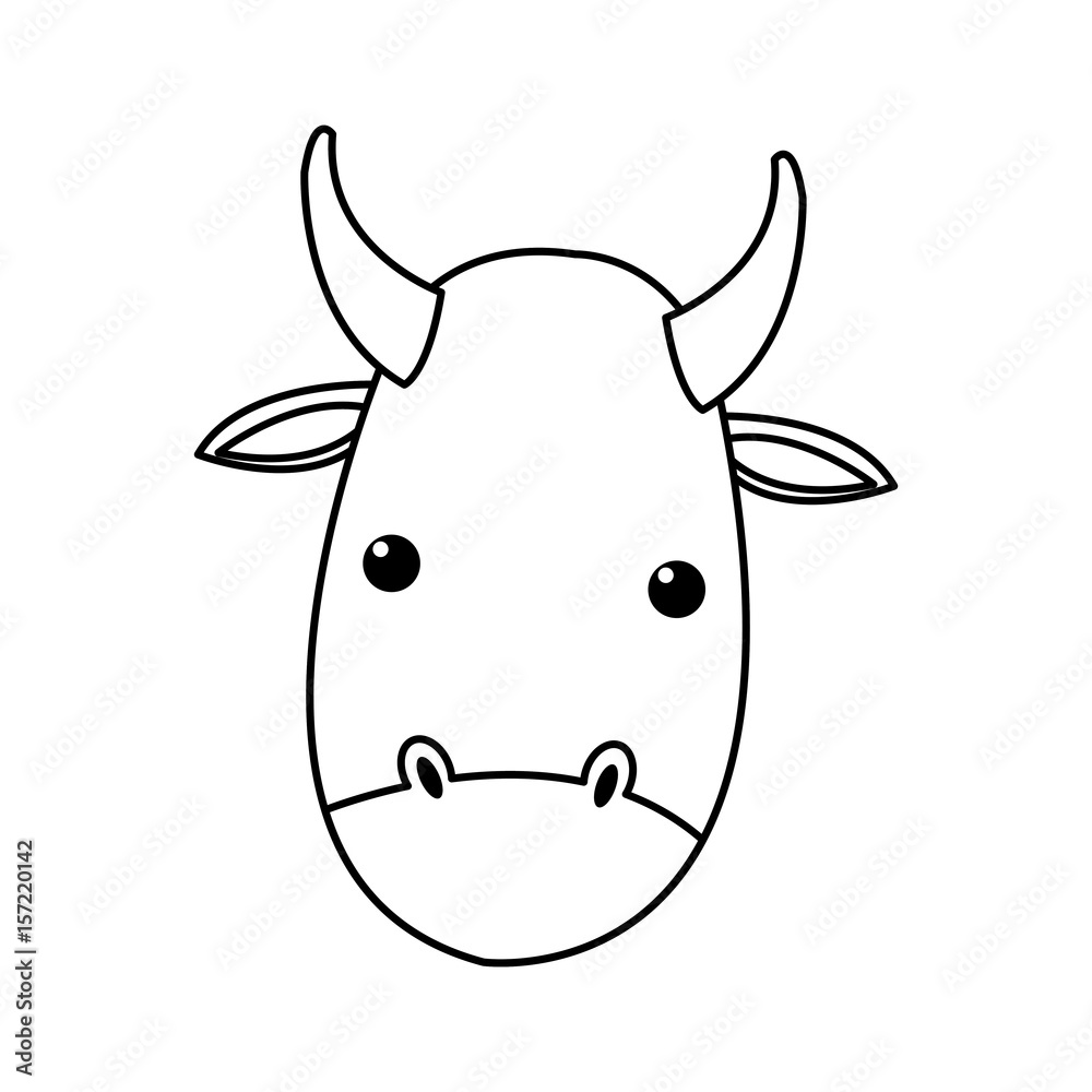 outlined cow manger animal nativity vector illustration outlined cow manger animal nativity vector illustration