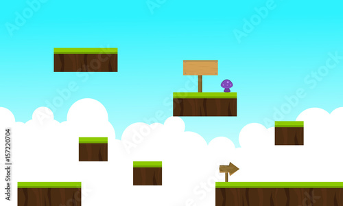 Style game background on the sky