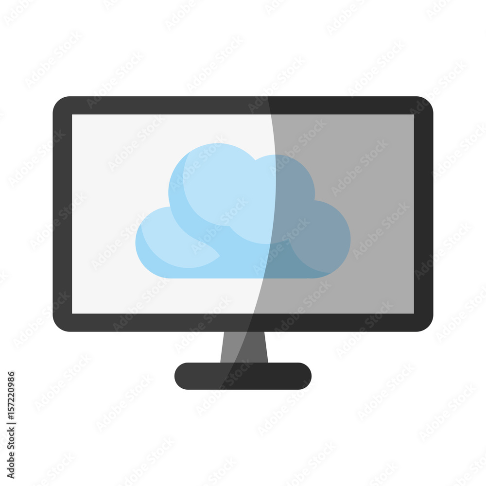 computer monitor cloud storage related icon image vector illustration design 