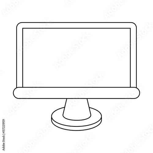 computer monitor frontiview icon image vector illustration design 