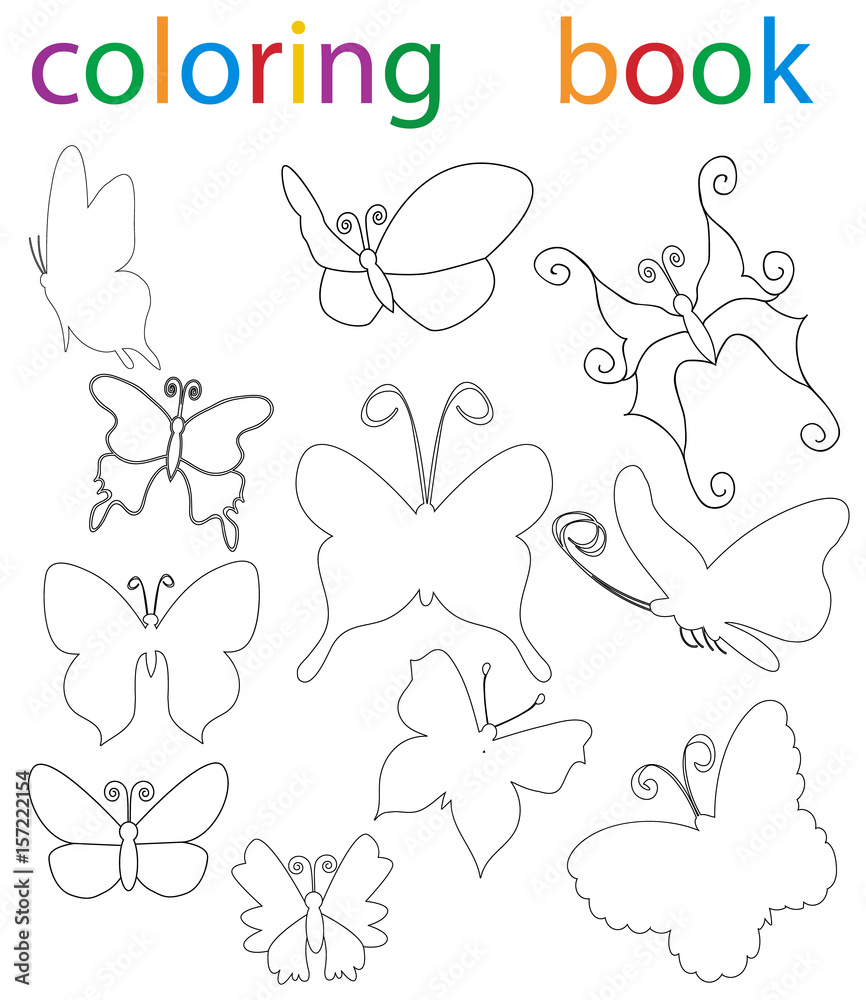 book coloring cartoon butterfly collection book coloring cartoon butterfly collection