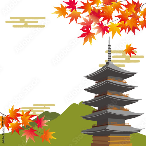 紅葉　五重塔