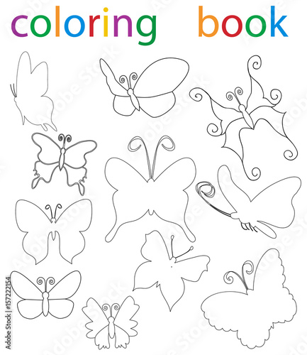 book coloring cartoon butterfly collection