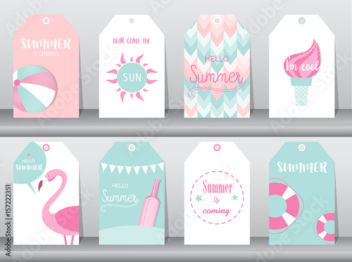 Set of design templates for season summer sale, vector illustration