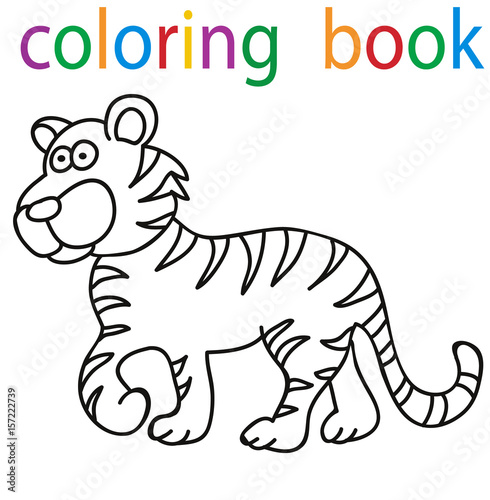 book coloring cartoon tiger