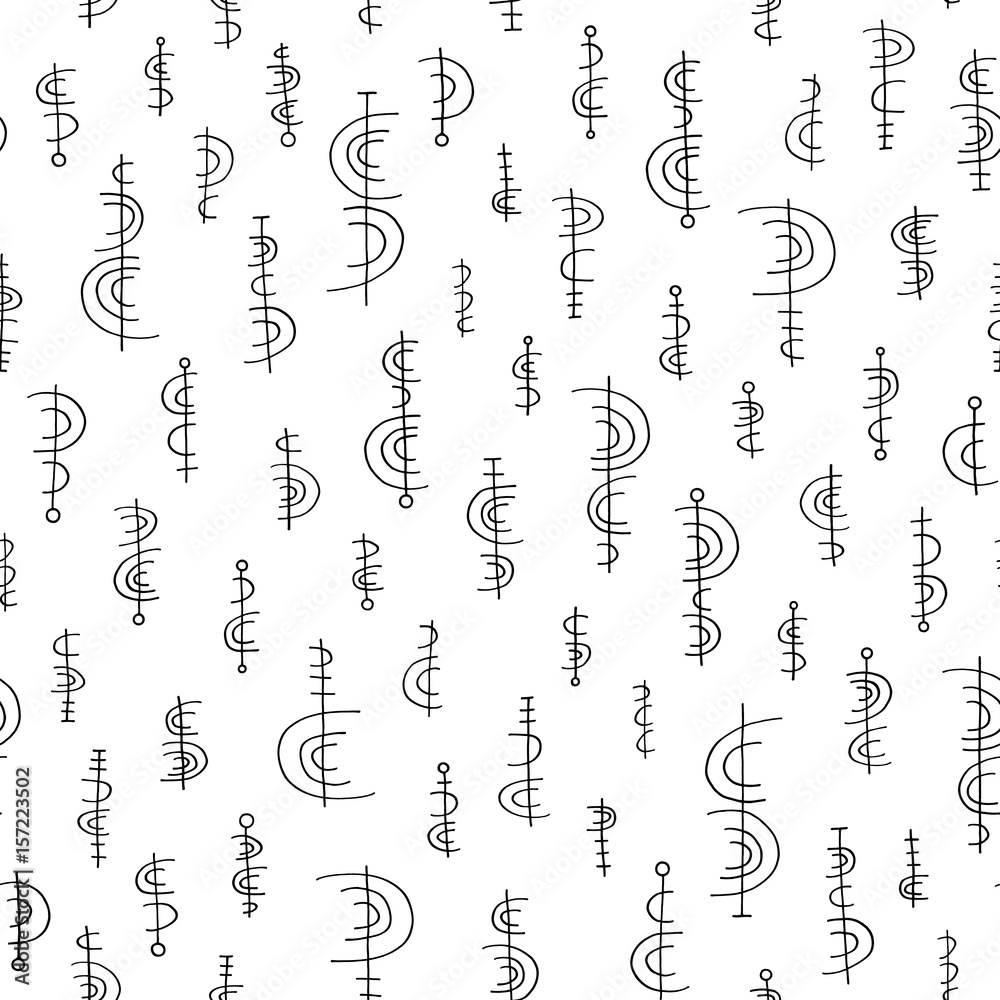 Hand drawn abstract pattern in memphis style. Vector seamless background. Hand drawn abstract pattern in memphis style. Vector seamless background.