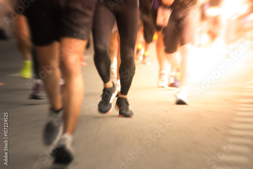 Running marathon people abstract motion. © newroadboy