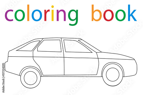 Fototapeta Naklejka Na Ścianę i Meble -   isolated book coloring book car sedan