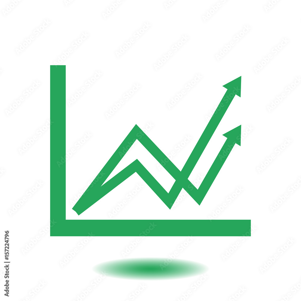 Business graph. Infographic. Chart icon. Growing graph simbol. Flat design style. Business graph. Infographic. Chart icon. Growing graph simbol. Flat design style.
