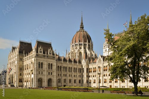 Beautiful segments of the hungarian parliament in Budapest