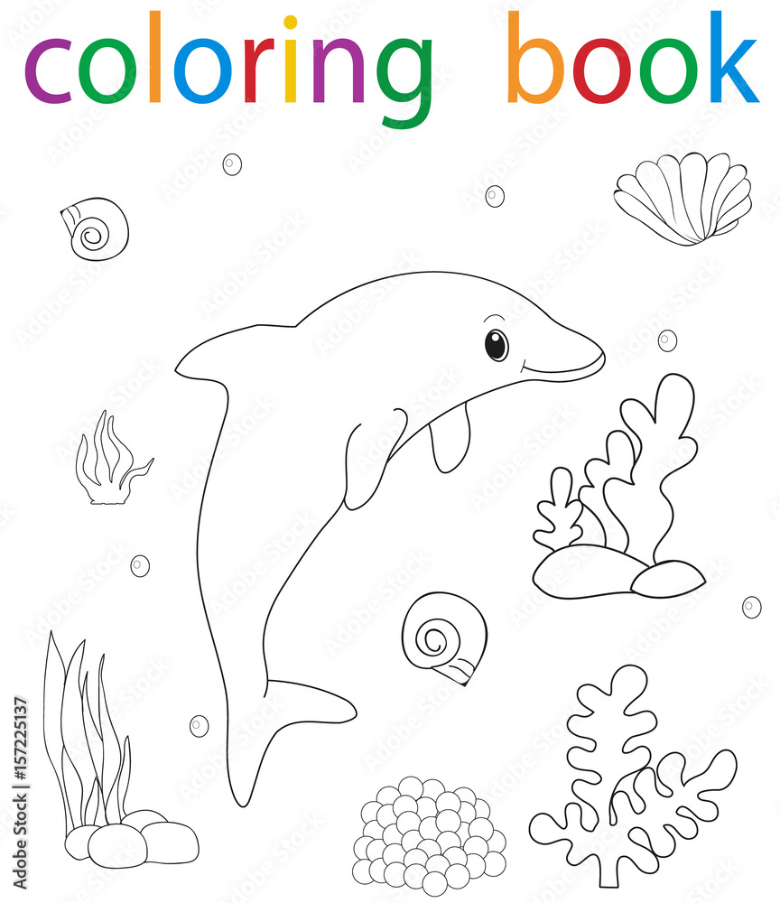 book coloring sea dolphin book coloring sea dolphin