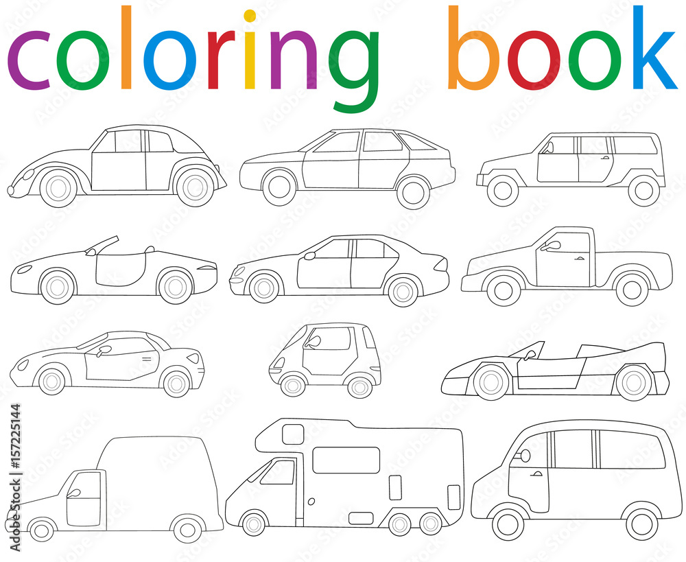  book coloring for boys car collection