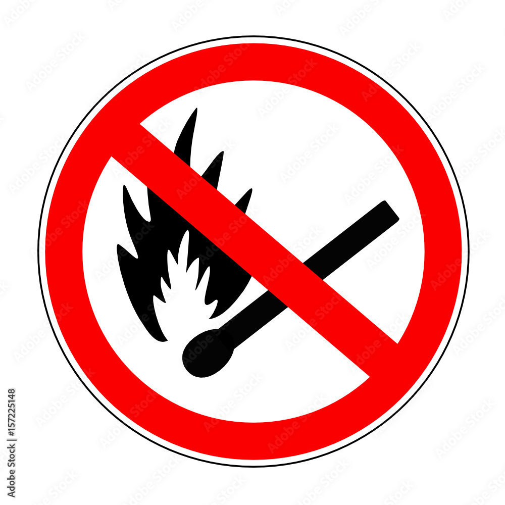 znak zakaz używania ognia - obrazy, fototapety, plakaty 