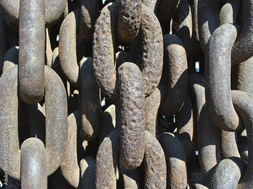 Bild auf Leinwand Close up of a rusty iron chain