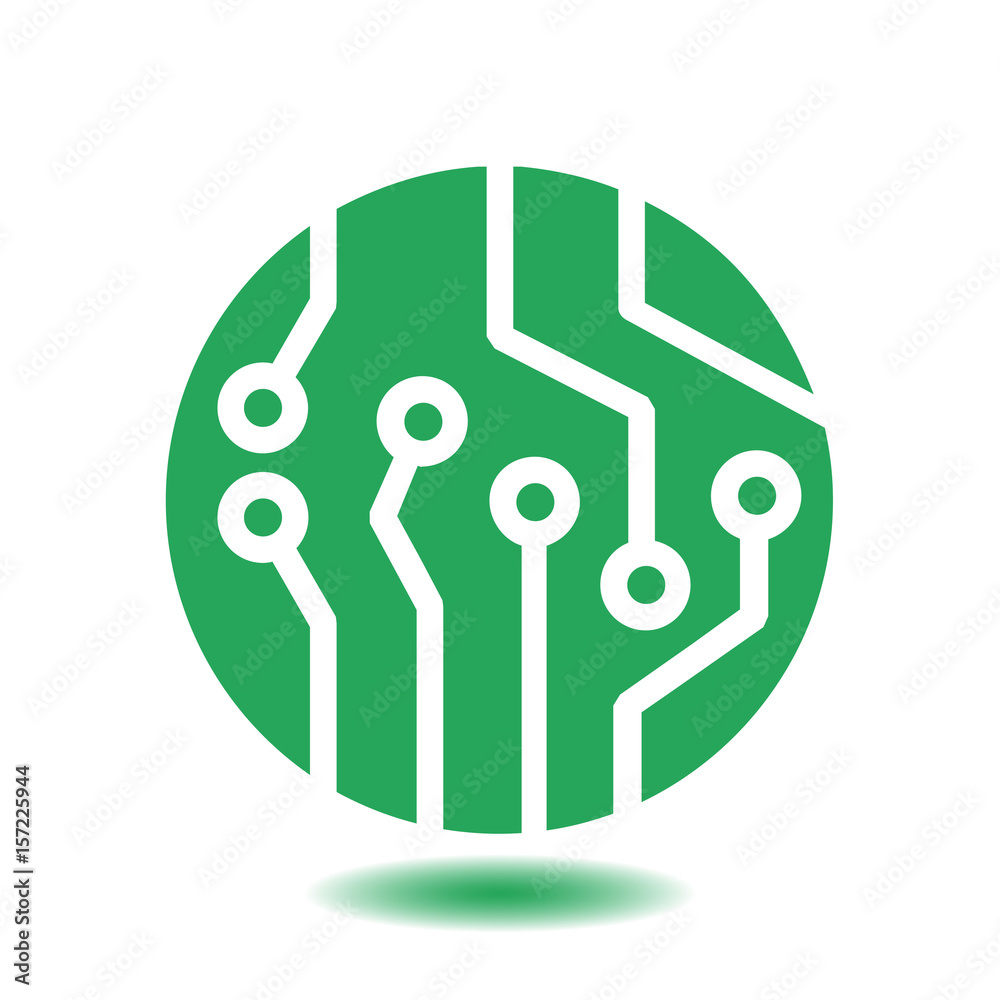 Circuit board icon. Technology scheme square symbol. Flat design style. Circuit board icon. Technology scheme square symbol. Flat design style.