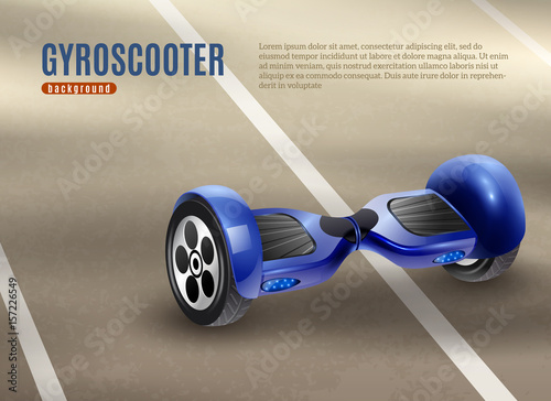 Gyro Scooter Segway Road Background Poster