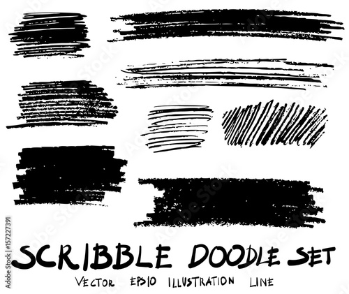doodle hand drawn scribble vector set sketch strokes scribbles elements isolated on white eps10