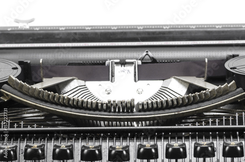 Close up of the letters on an old typewriter. photo