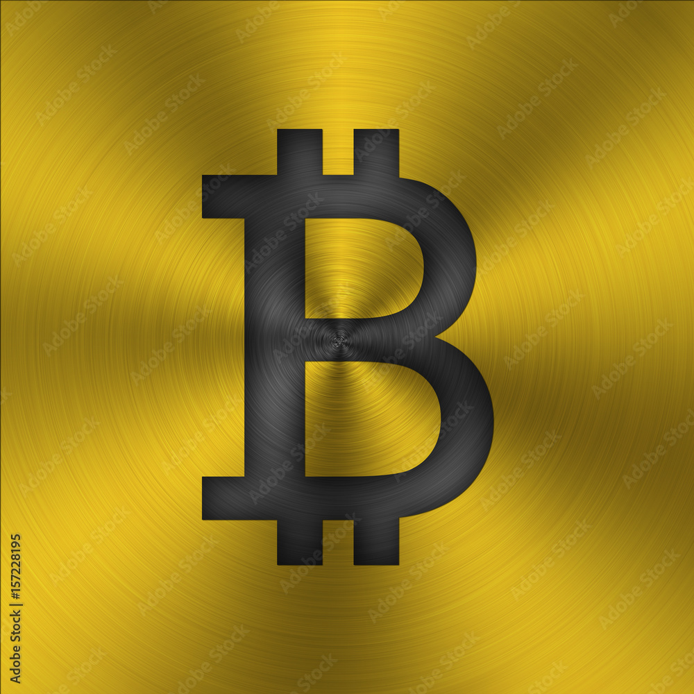 Obraz premium BitCoin icon, Criptography Currency symbol on electronic chip.