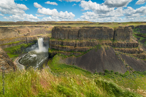 Amazing vertical slopes created by nature. Palouse falls state park, Eastern Washington photo