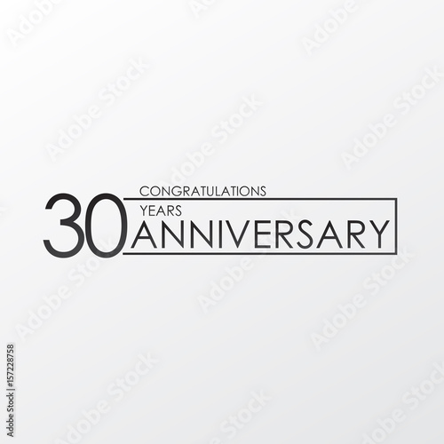 black color elegant and simple 30 years anniversary. lines vector design for family, shop, business, company, or various event Print