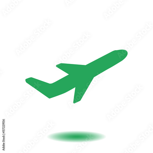 Airplane flight tickets air fly travel takeoff silhouette element. Plane symbol. Travel icon. Flat design. 