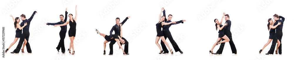 Pair of dancers isolated on the white