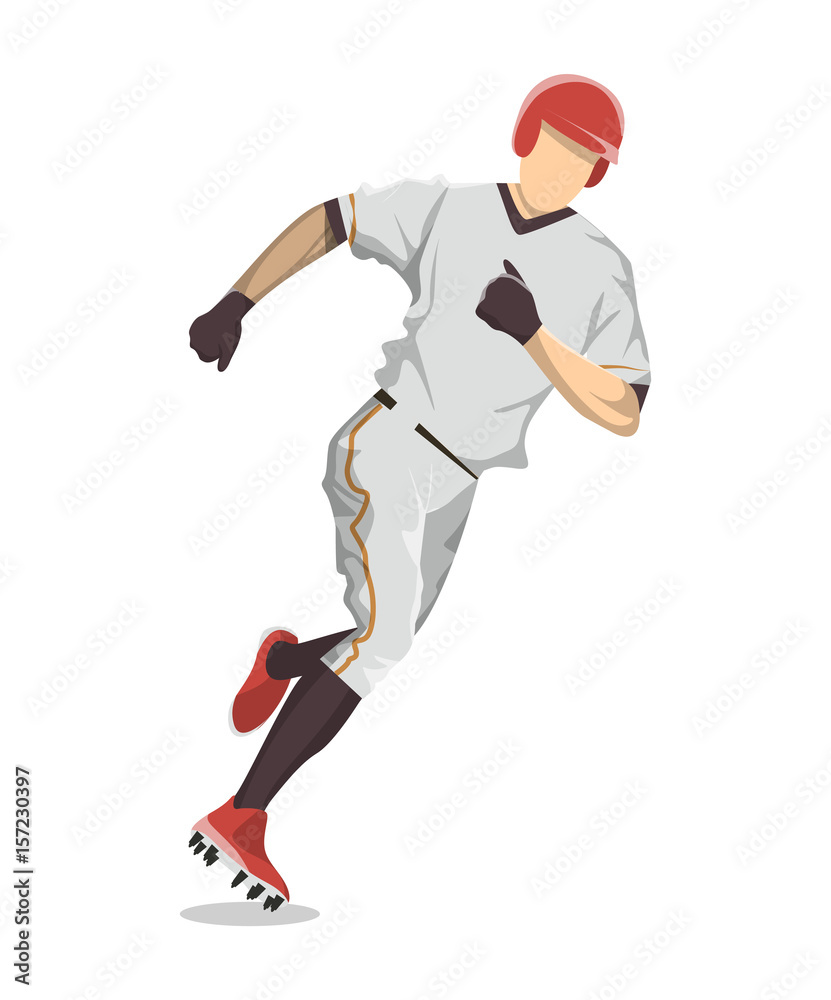 Isolated baseball player Isolated baseball player