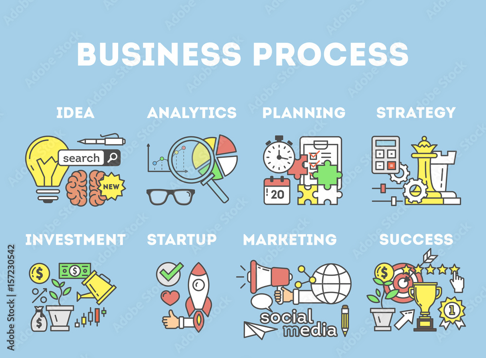 Business process illustration. Business process illustration.