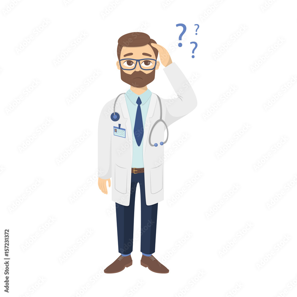 Confused doctor with questions.