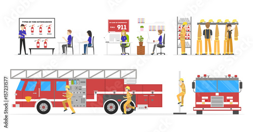 Fire station nterior set.