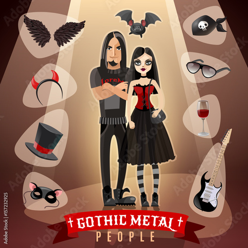 Gothic Metal People Subculture Illustration