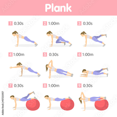 Plank workout set.
