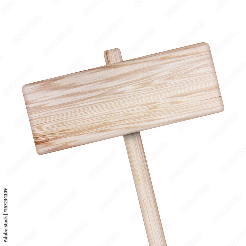 Wooden sign isolated on white