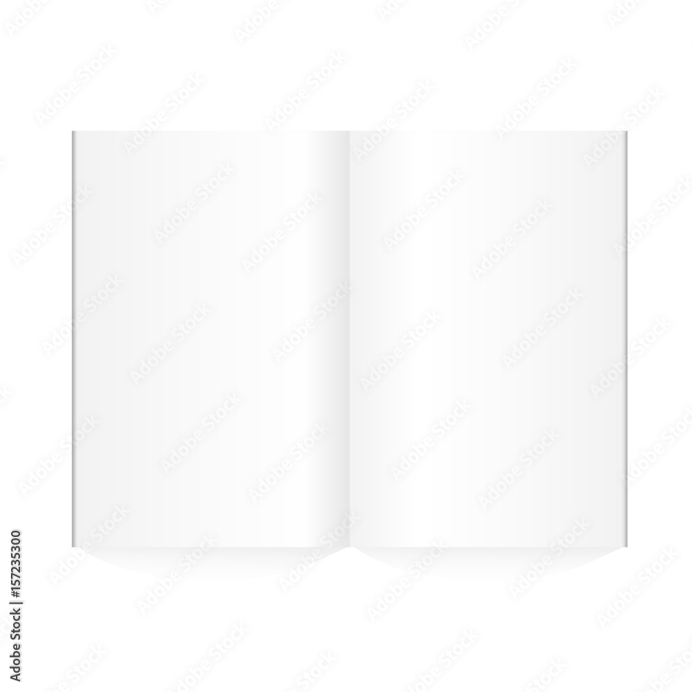 Vector blank magazine spread on white background.