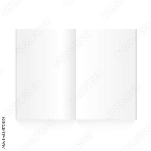 Vector blank magazine spread on white background.  © OneyWhyStudio