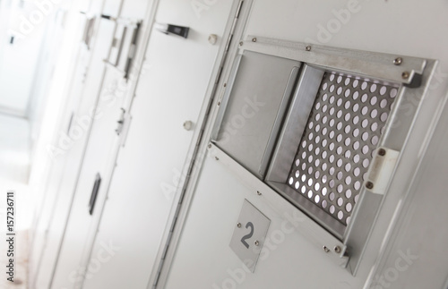 Inside of a large bus used by the department of justice photo