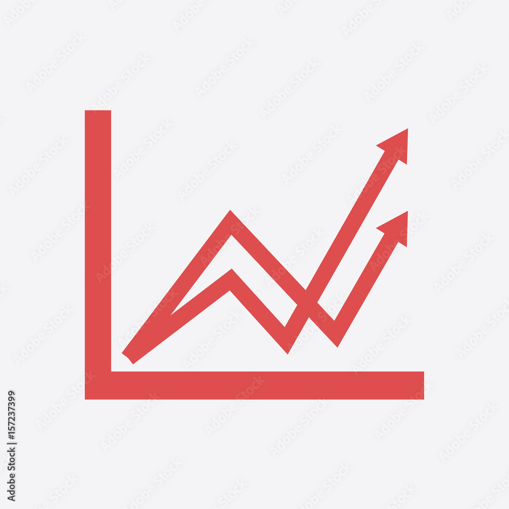 Business graph. Infographic. Chart icon. Growing graph simbol. Flat design style. Business graph. Infographic. Chart icon. Growing graph simbol. Flat design style.