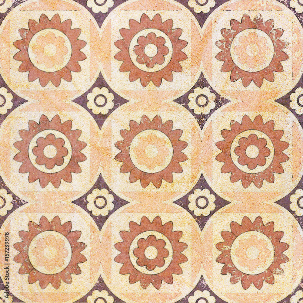 Old decorative sandstone tile background patterns
