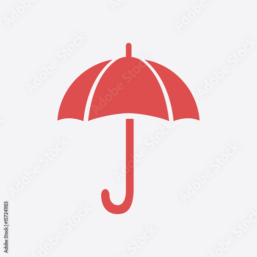 Umbrella sign icon. Rain protection symbol. Flat design style. 