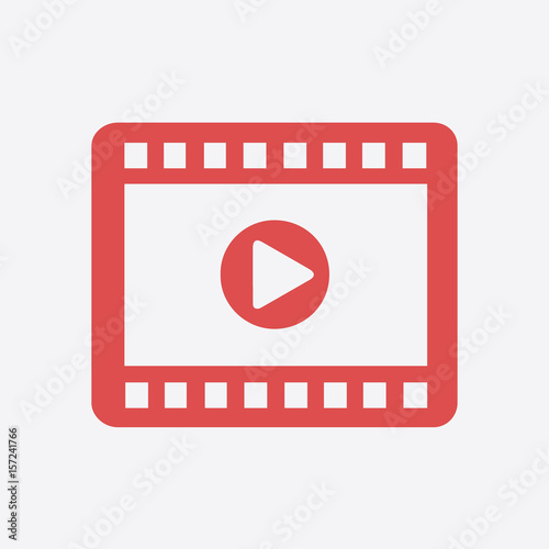 Video icon. Flat design style. Movie premiere. Live video Calendar.